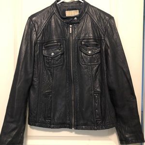 Black leather jacket